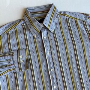 Etro Milano Gray‎ Striped Long Sleeve Button Shirt Made In Italy Men’s Size 43